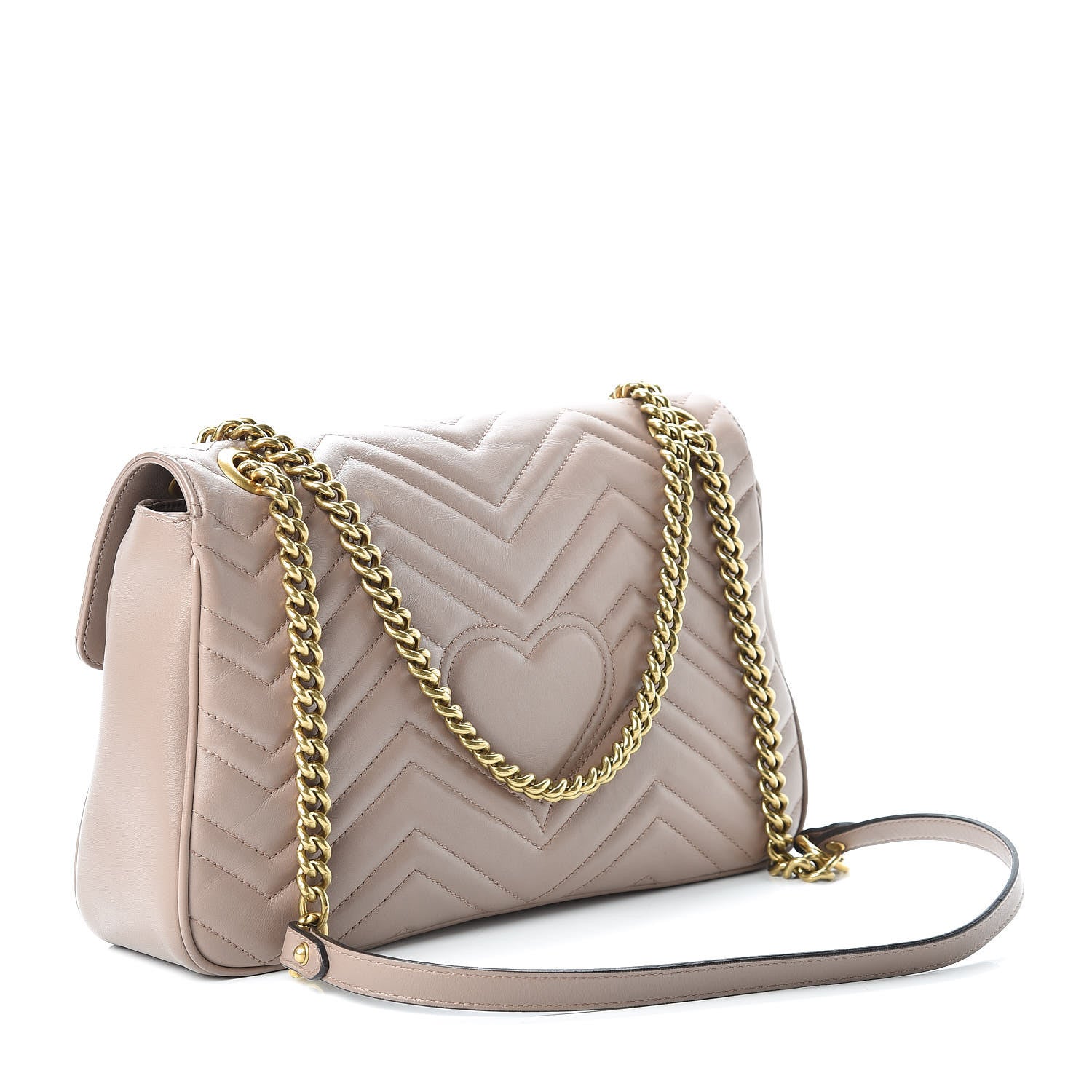 Gucci Calfskin Matelasse Medium GG Marmont Shoulder Bag Porcelain Rose 3 of 9