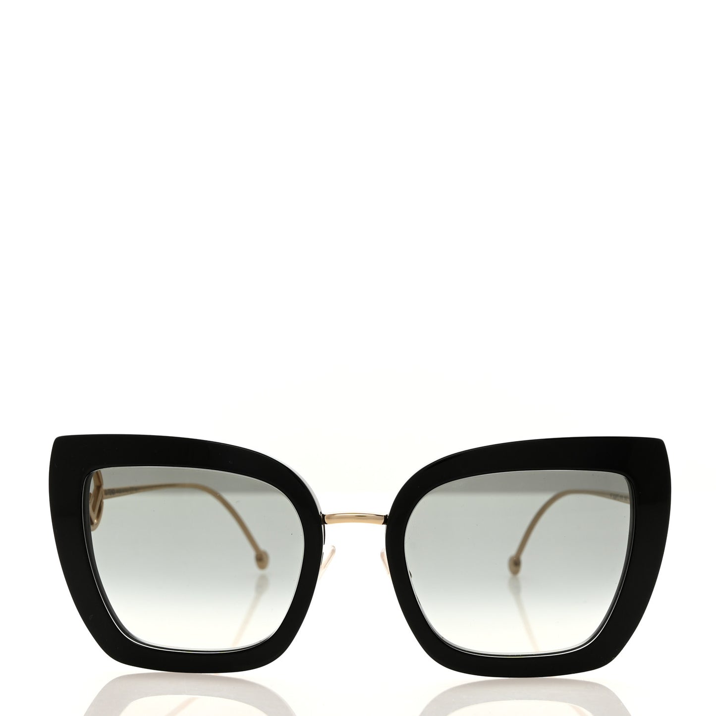 Acetate Metal F is Fendi Square Cat Eye Sunglasses FF 0424/F/S Black