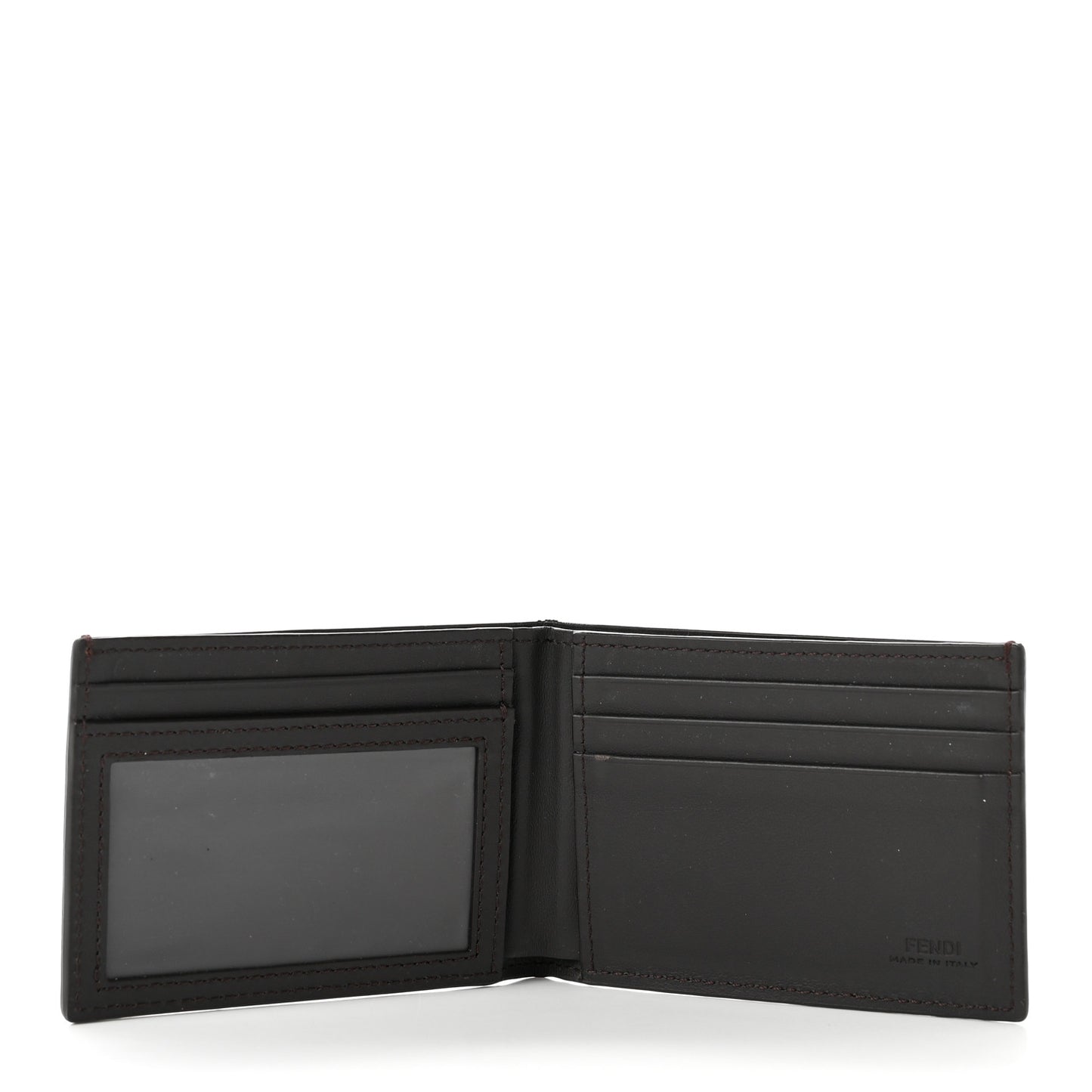 Vitello King Grace Light Logo Embossed Bifold Wallet Cuoio Ebano