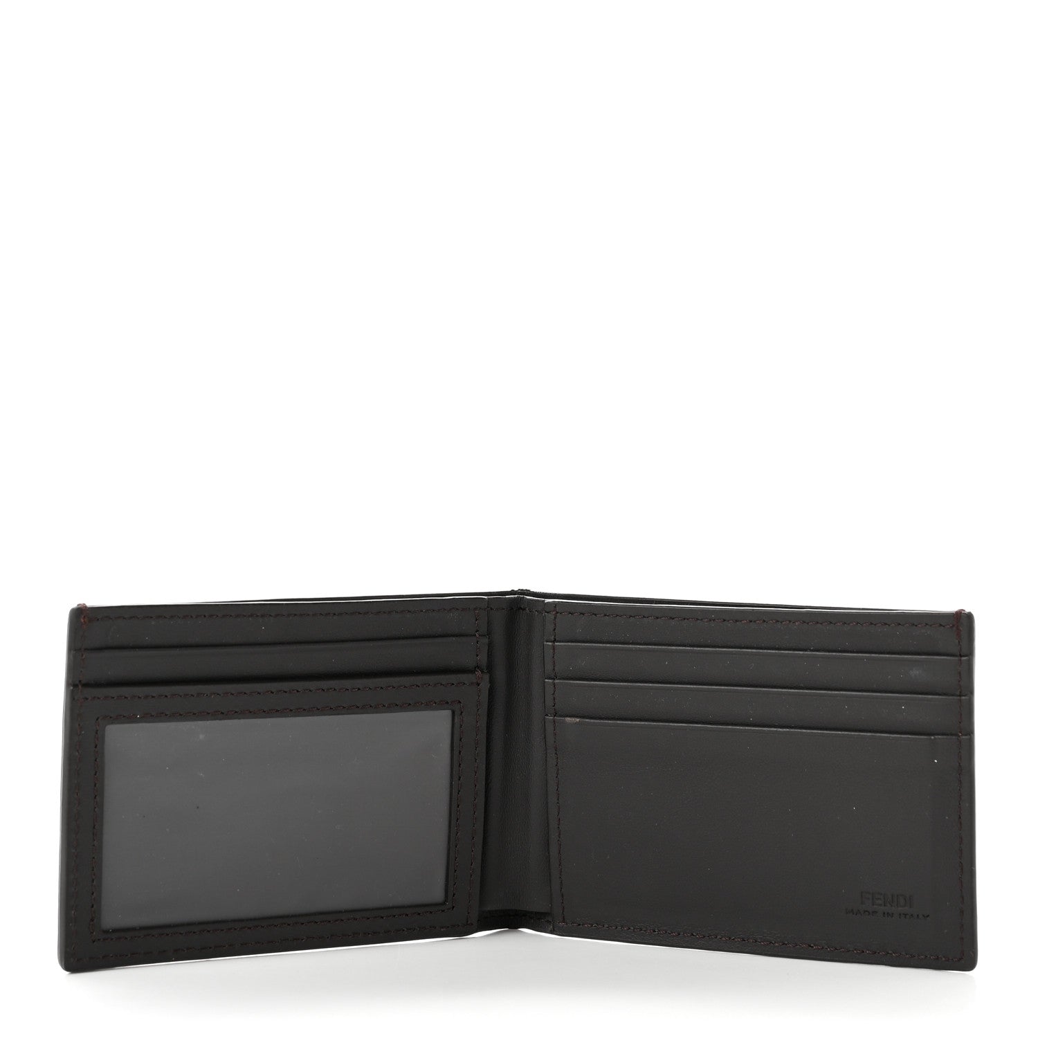 Fendi Vitello King Grace Light Logo Embossed Bifold Wallet Cuoio Ebano 5 of 9