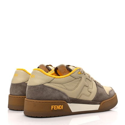 Fendi Calfskin Suede Fendi Match Low Top Sneakers 39 Dodo Straw Yellow 4 of 9