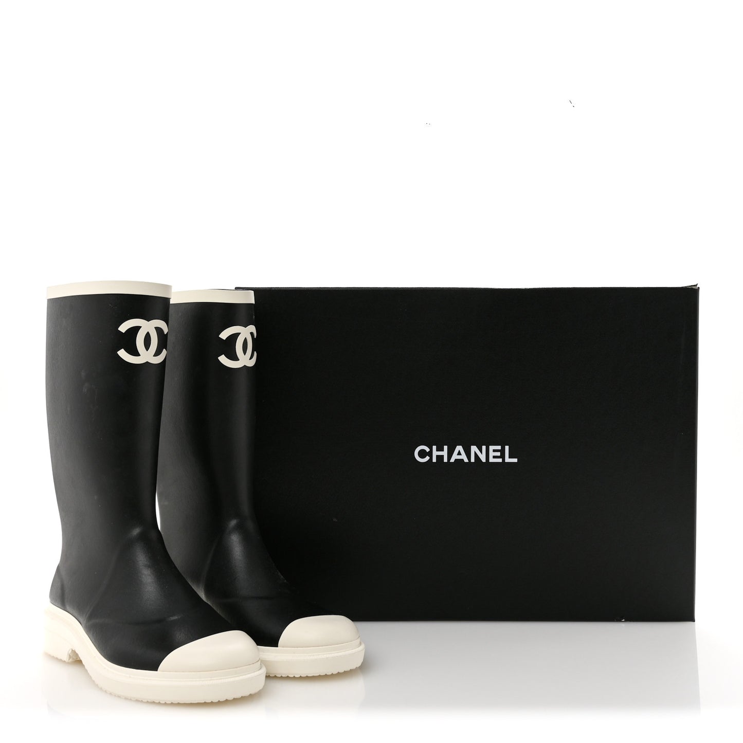 Caoutchouk CC High Boots 38 Black White