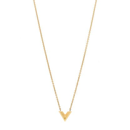Louis Vuitton Brass Essential V Necklace Gold 1 of 5