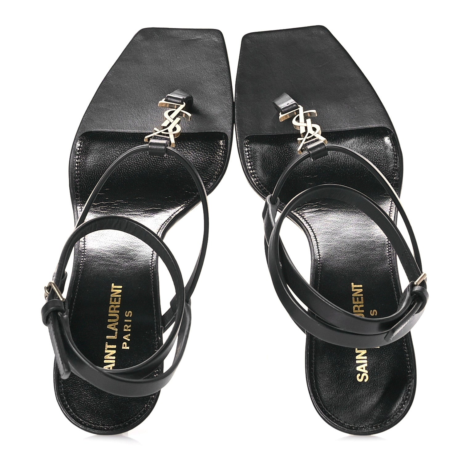Saint Laurent Calfskin Cassandra 60 Sandals 38 Black 2 of 7