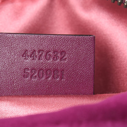 Gucci Velvet Matelasse Small GG Marmont Chain Shoulder Bag Fuchsia Violet Cyclamen 7 of 13