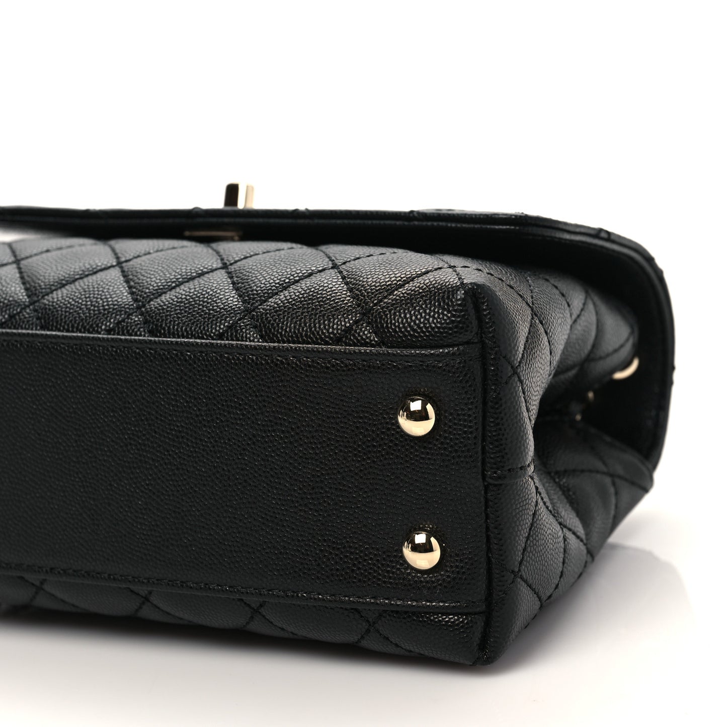Caviar Quilted Mini Coco Handle Flap Black