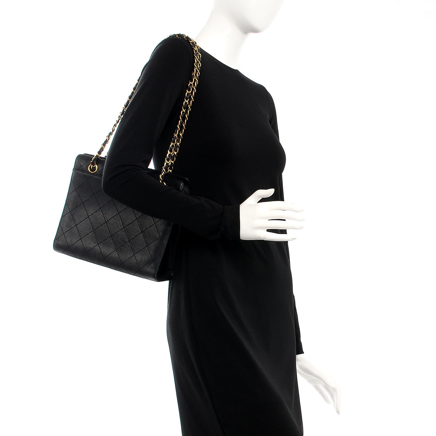 Chanel Caviar CC Shopper Tote Black 3 of 17