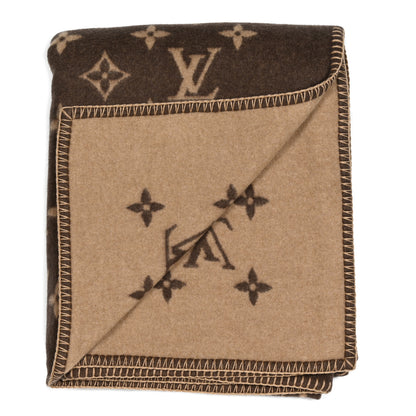 Louis Vuitton Wool Cashmere Neo Monogram Blanket Marron 2 of 3