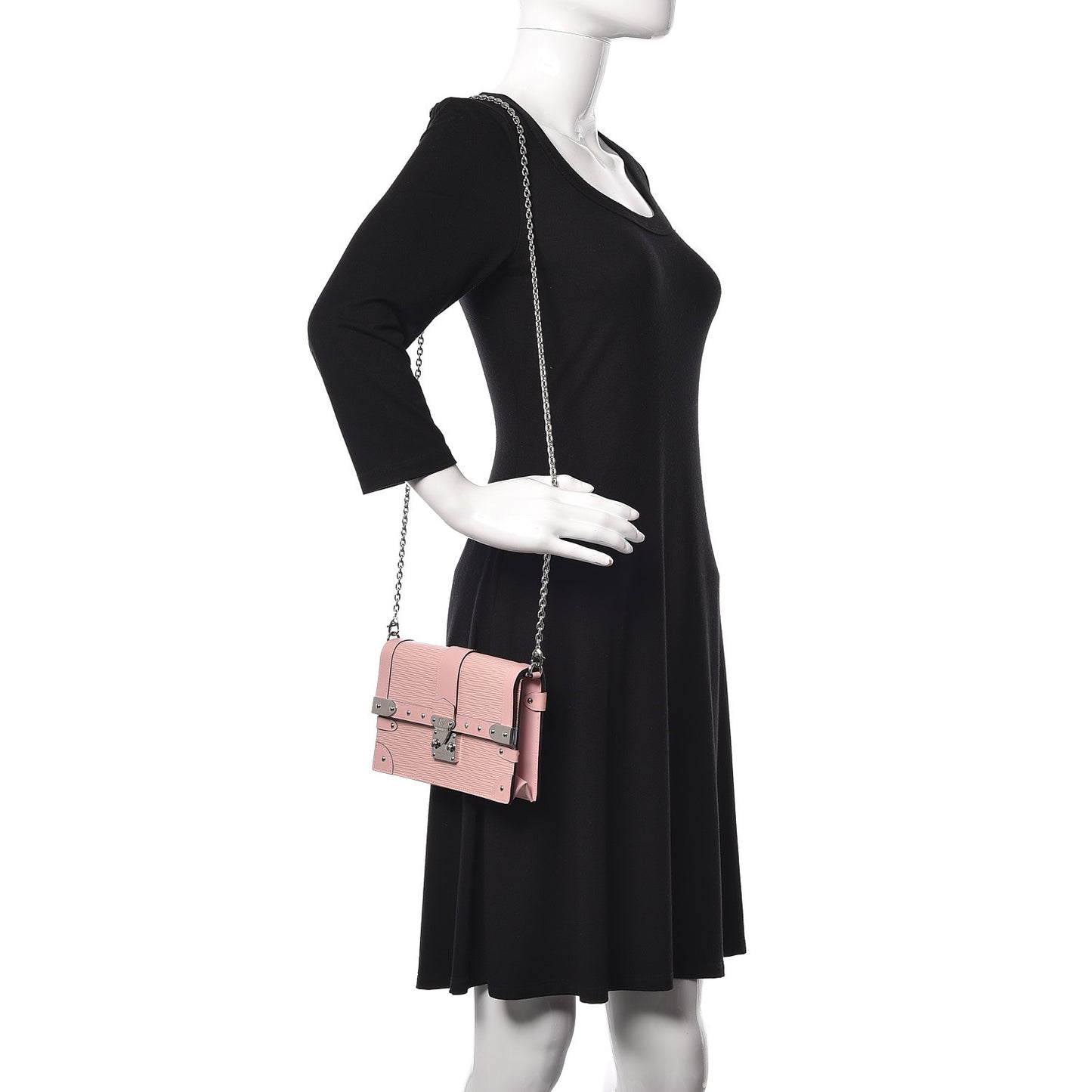 Epi Trunk Chain Wallet Rose Ballerine