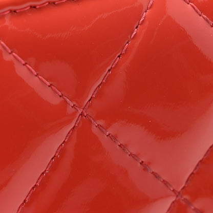Chanel Patent Quilted Zip Pocket Wallet Coral 15 of 15
