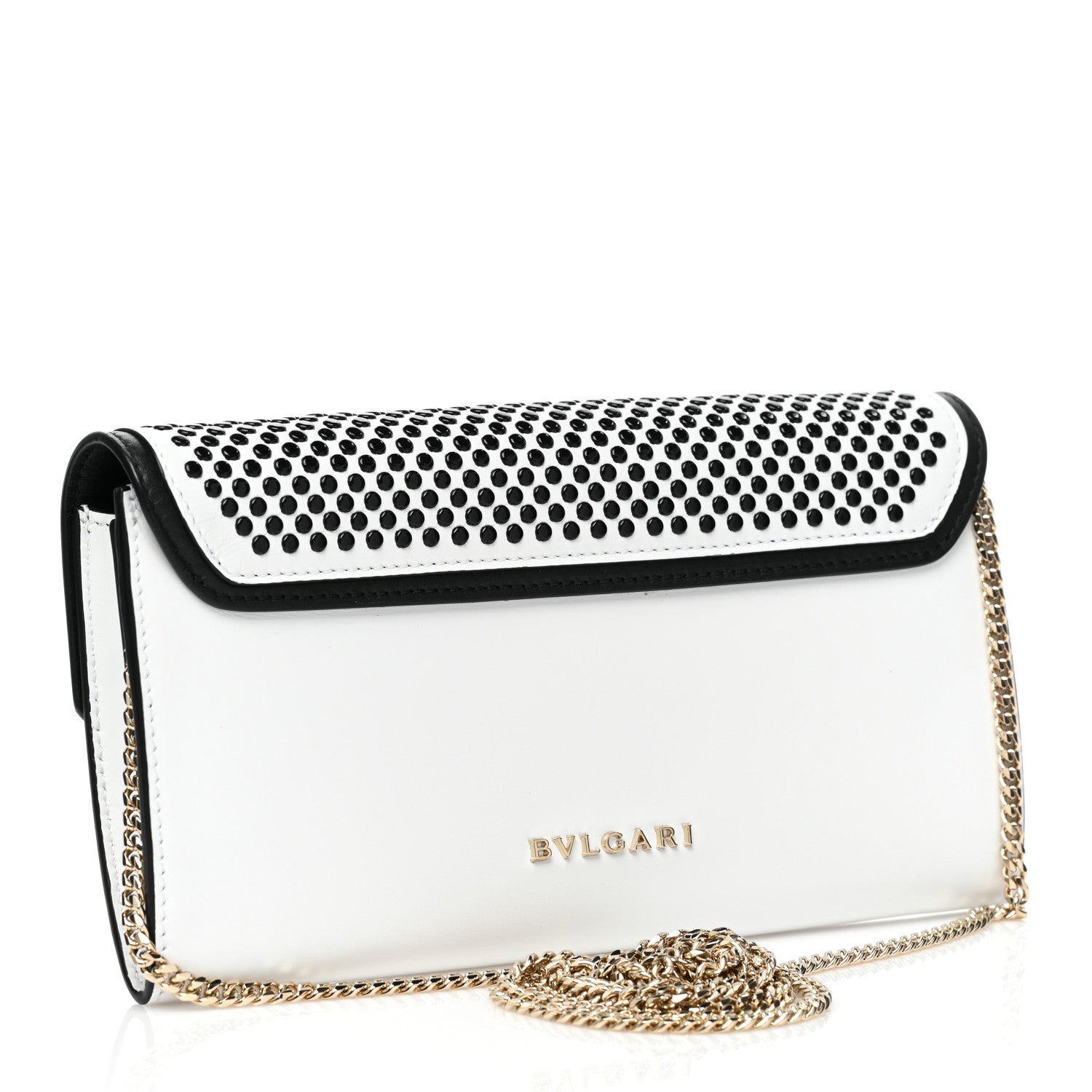 Bulgari X NICHOLAS KIRKWOOD Calfskin Studded Serpenti Chain Wallet White 2 of 10