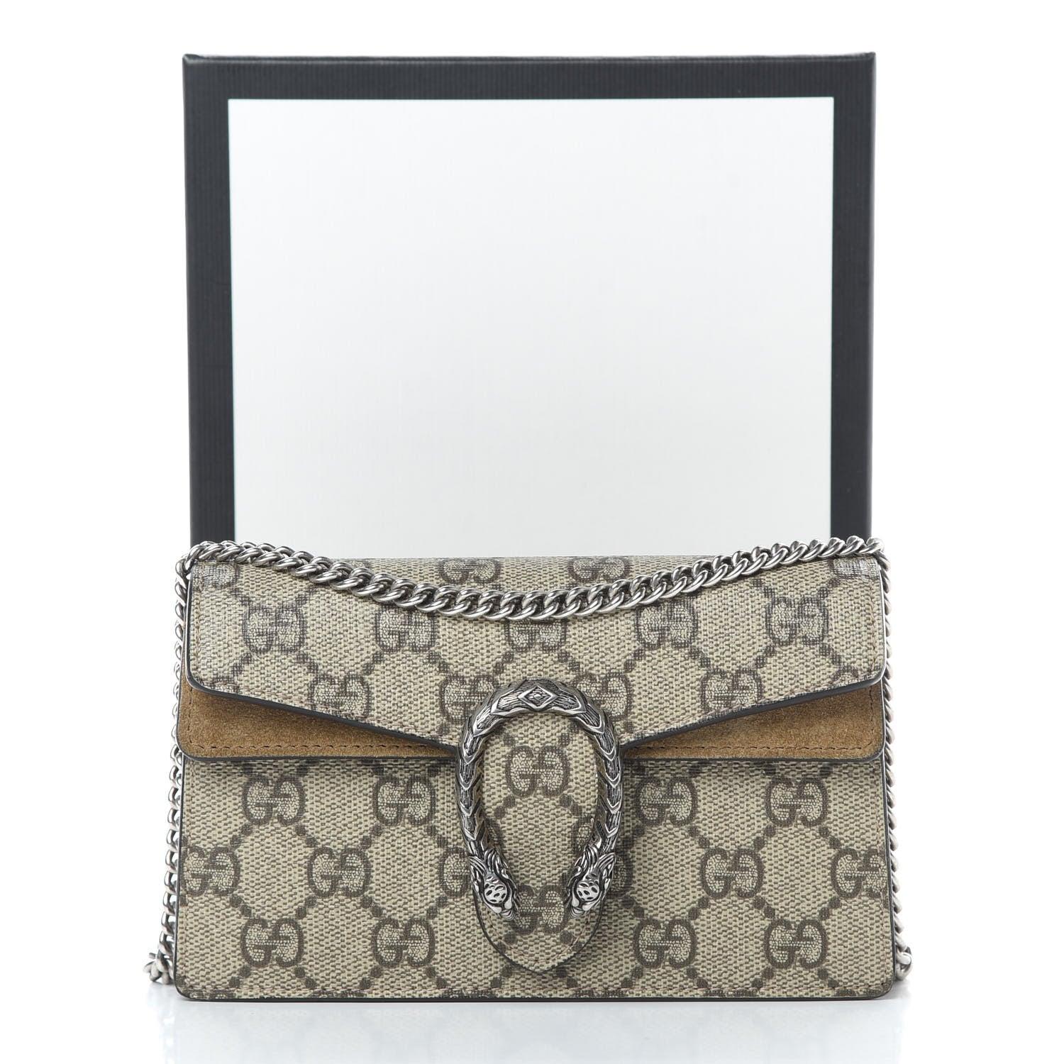 Gucci GG Supreme Monogram Super Mini Dionysus Shoulder Bag Taupe 12 of 12