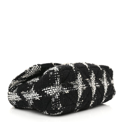 Chanel Tweed Quilted Medium Chanel 19 Flap Black White 4 of 10