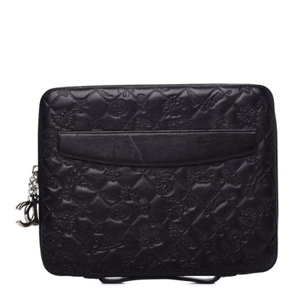 Chanel Calfskin Embossed Lucky Symbols iPad Case Black 1 of 6