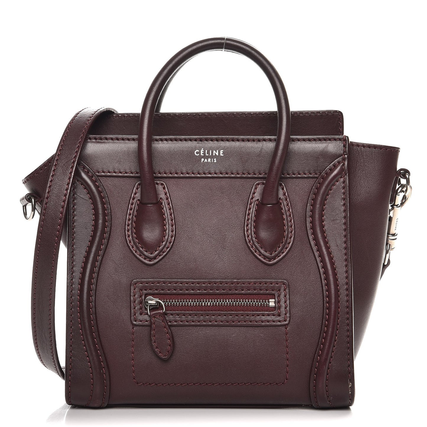 Smooth Calfskin Nano Luggage Burgundy