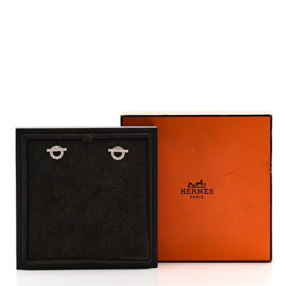 Hermes 18K Rose Gold Diamond Finesse Earrings 5 of 5