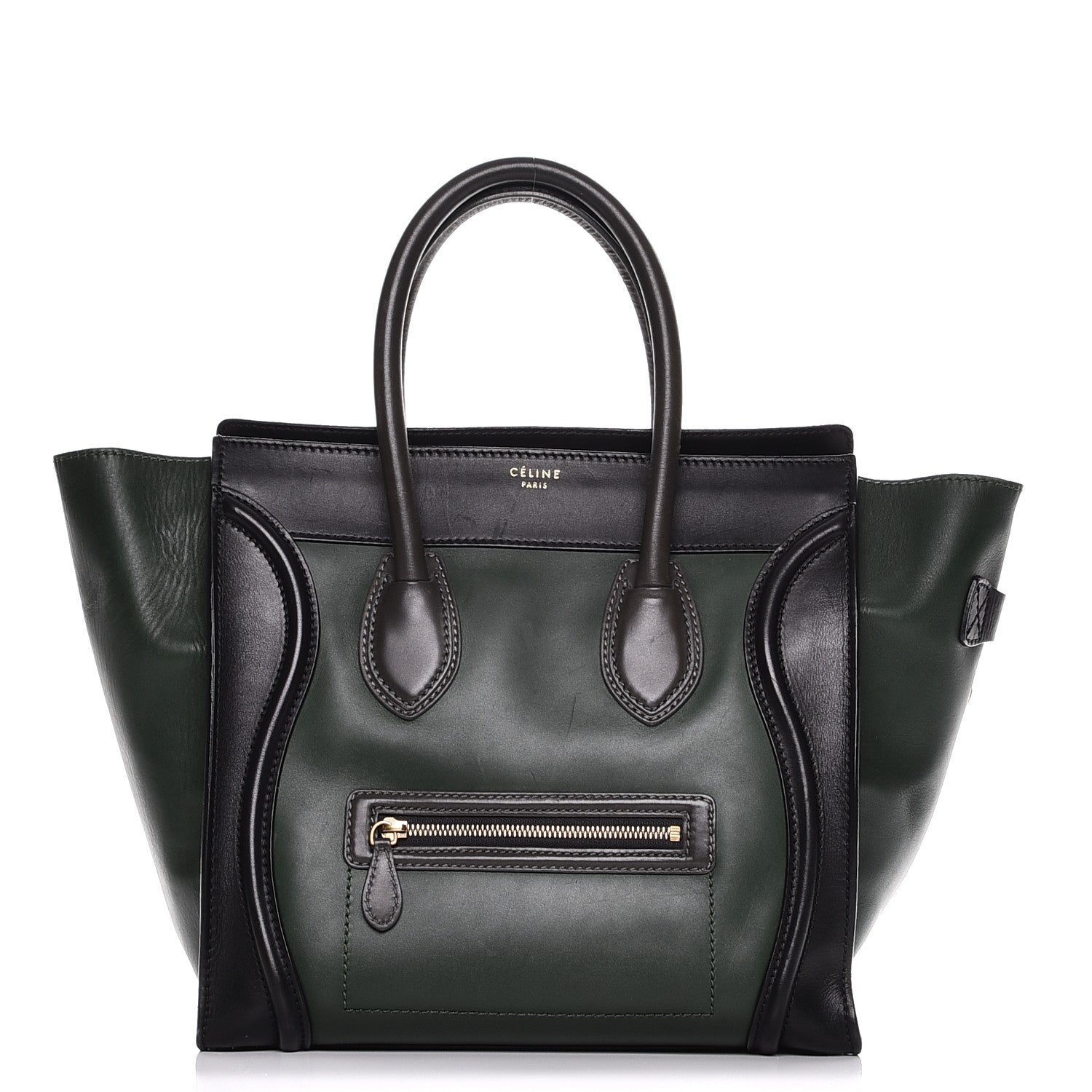 Celine Smooth Calfskin Mini Tri-Color Luggage Forest 1 of 12