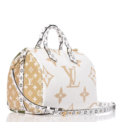 Louis Vuitton Monogram Giant Speedy Bandouliere 30 Kaki Beige 3 of 9