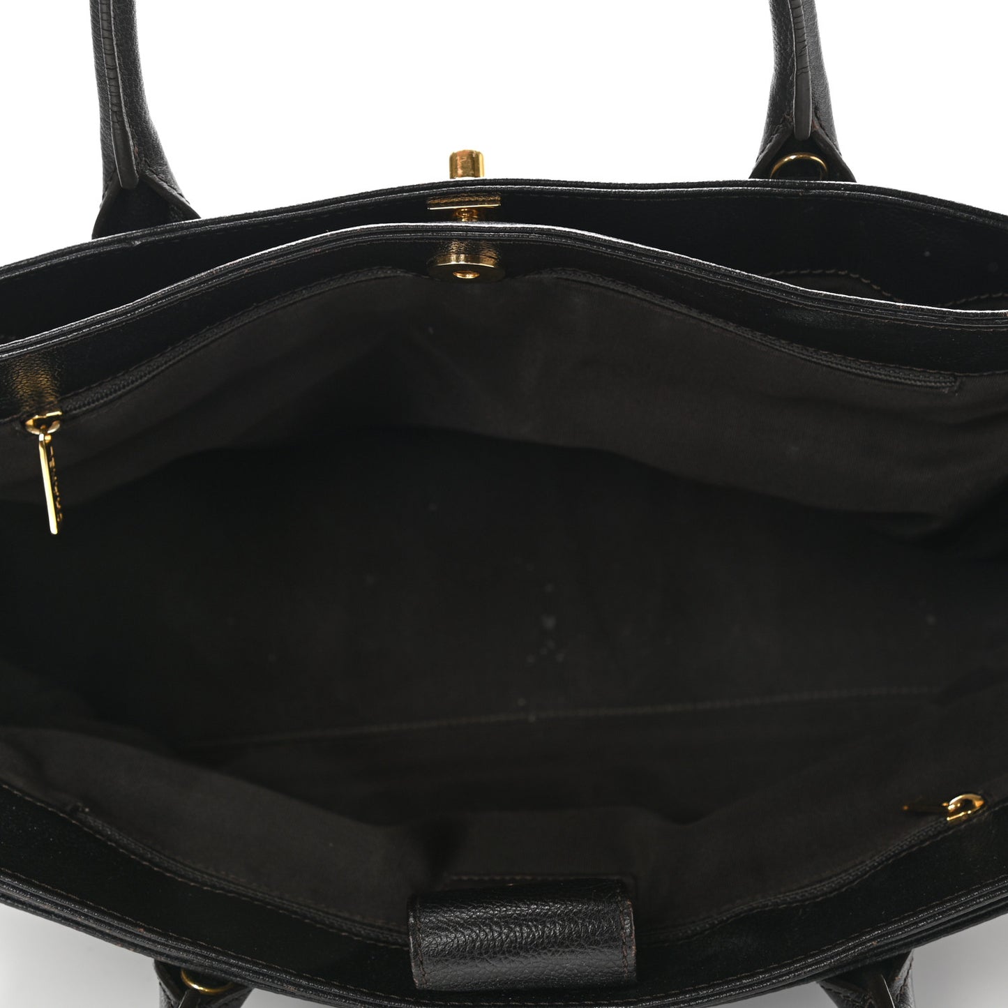 Calfskin Cerf Executive Shopper Tote Black
