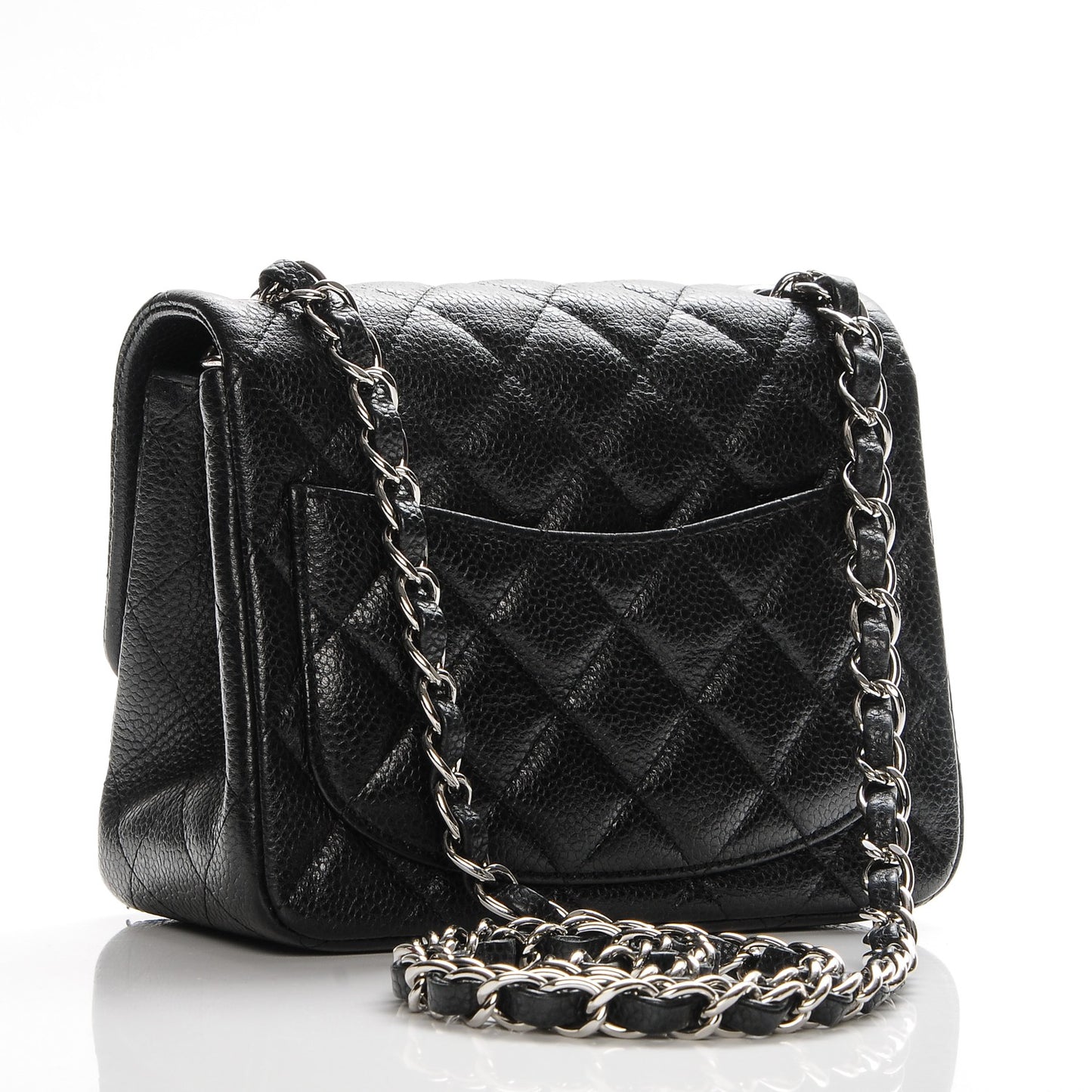 Caviar Quilted Mini Square Flap Black