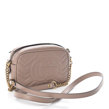 Gucci Calfskin Matelasse Mini GG Marmont Chain Shoulder Bag Porcelain Rose 3 of 10