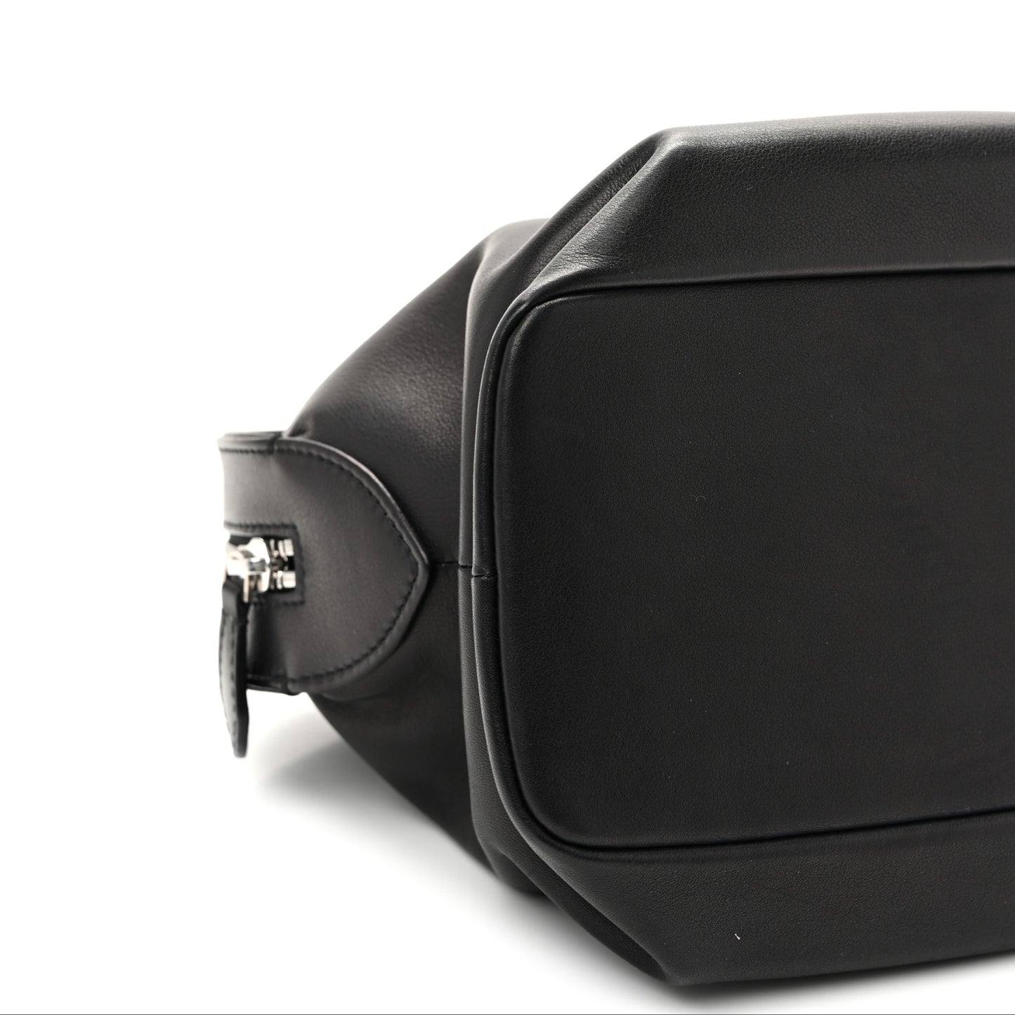 Polished Saddle Calfskin Agnes Bag Black