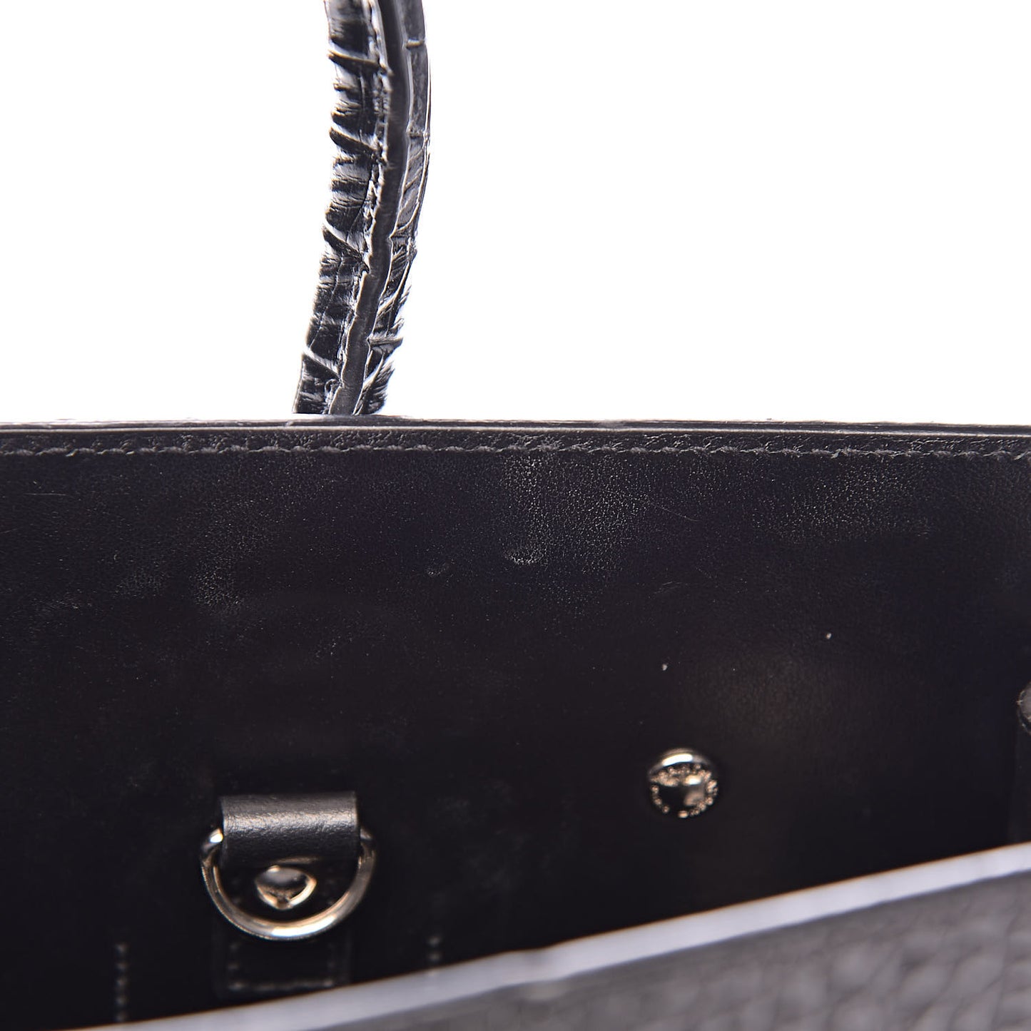 Calfskin Crocodile Embossed Small Sac de Jour Black