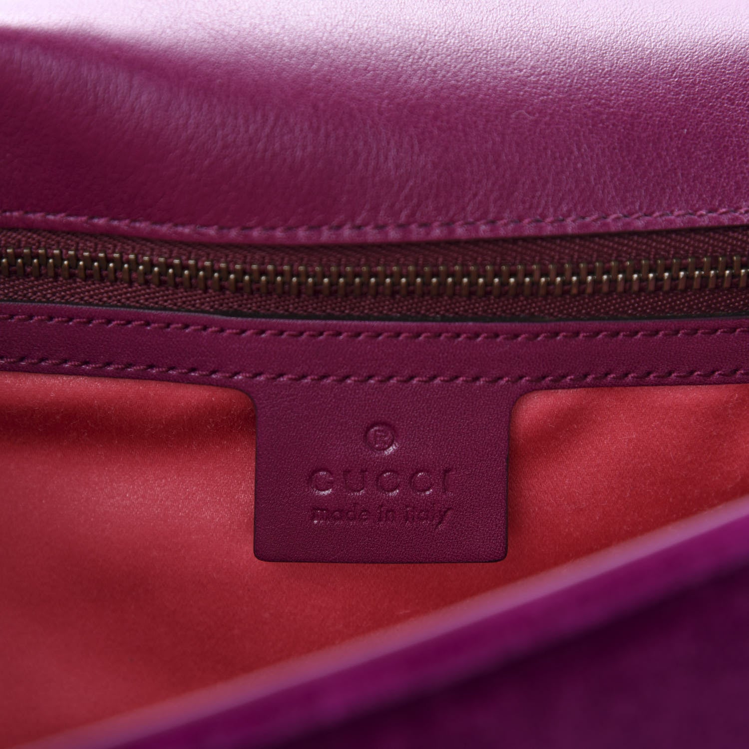 Gucci Velvet Matelasse Loved Embroidered Medium GG Marmont Shoulder Bag Fuchsia Violet Cyclamen 9 of 10