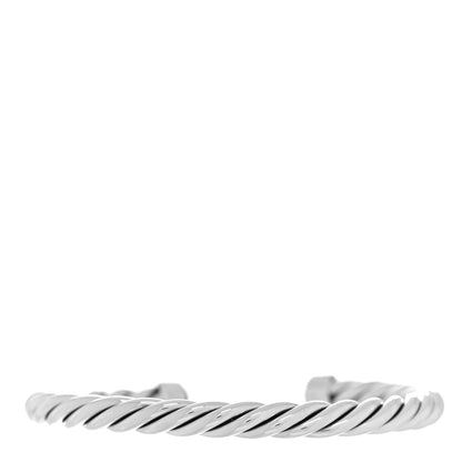 David Yurman Sterling Silver Black Onyx Cable Classic Cuff Bracelet 2 of 3