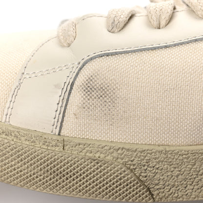 Saint Laurent Distressed Canvas Court Classic Sneakers 41 Panna 13 of 16