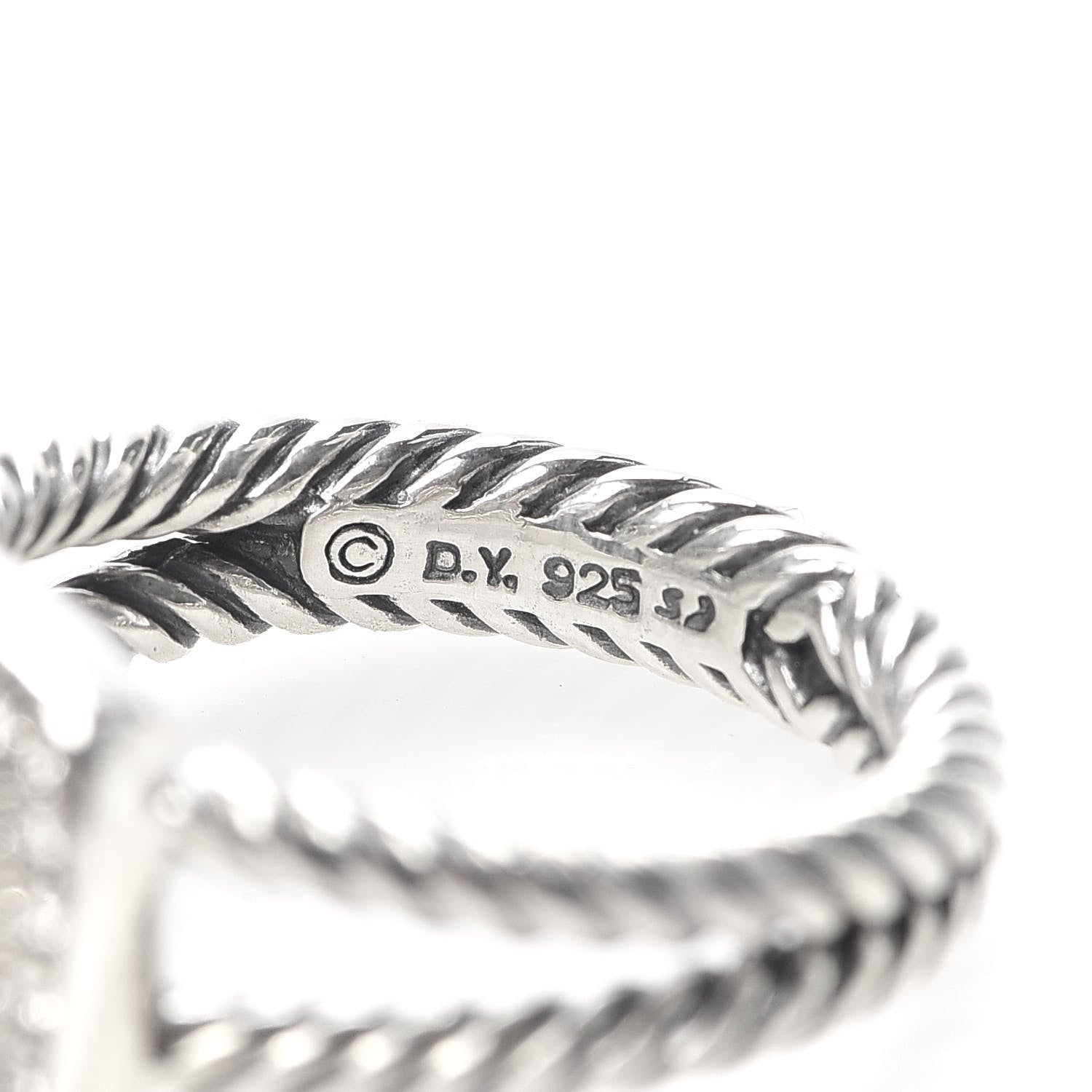 David Yurman Sterling Silver Diamond Black Onyx 7mm Petite Albion Ring 55 7.25 5 of 6