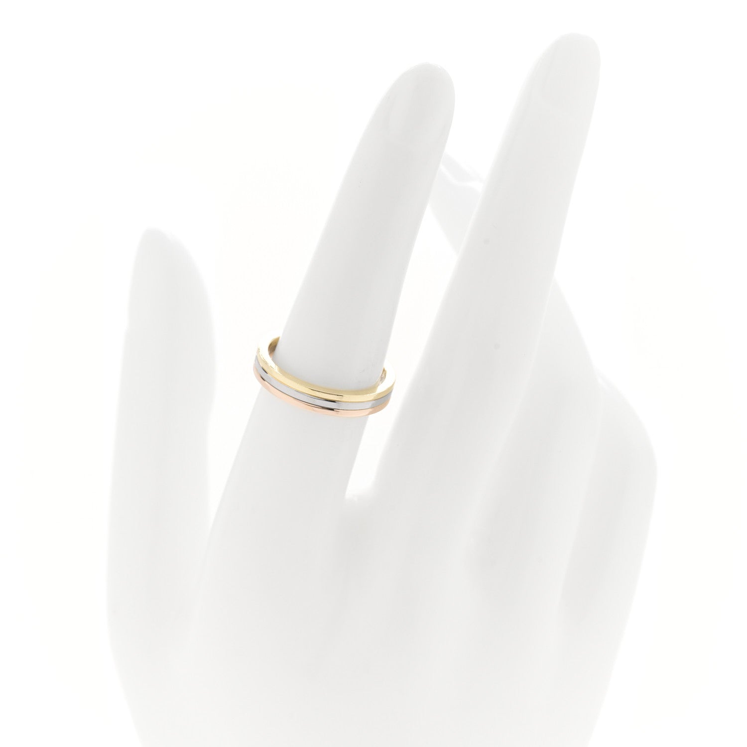 Cartier 18K Pink White Yellow Gold 3.5mm Vendome Louis Cartier Wedding Band Ring 53 6.5 2 of 4