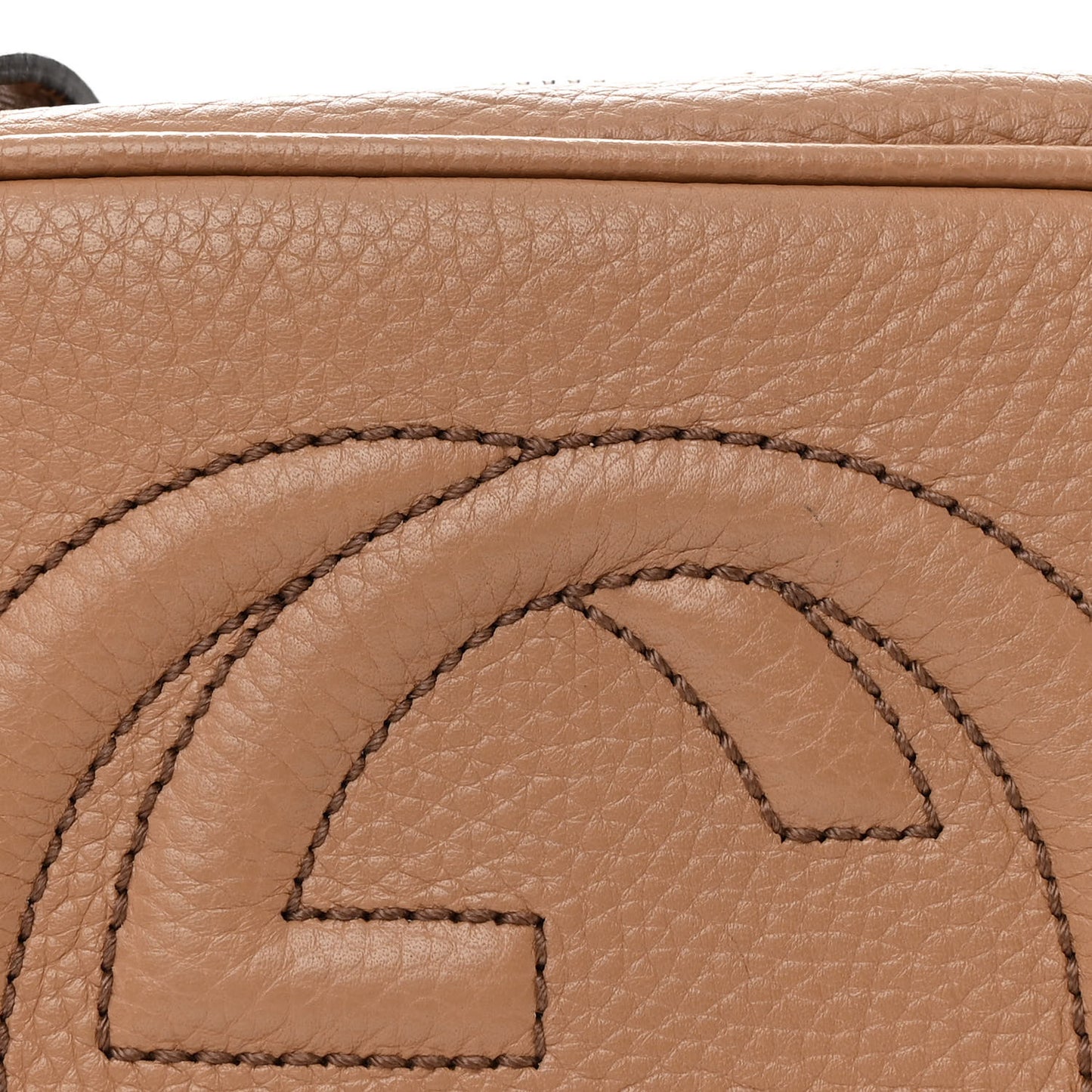 Pebbled Calfskin Small Soho Disco Bag Camelia