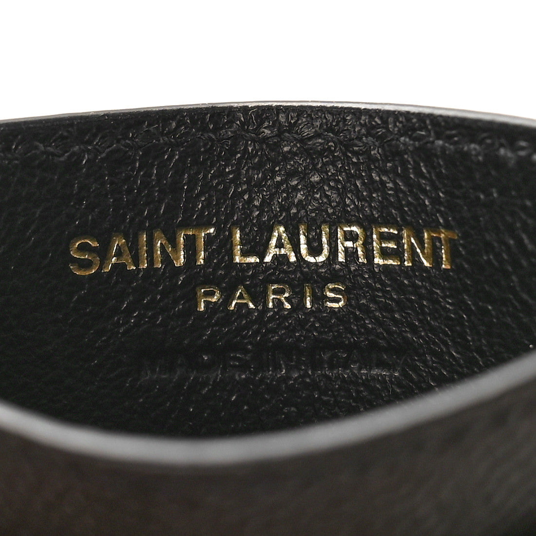 Saint Laurent Grain De Poudre Matelasse Chevron Monogram Credit Card Case Black 6 of 9