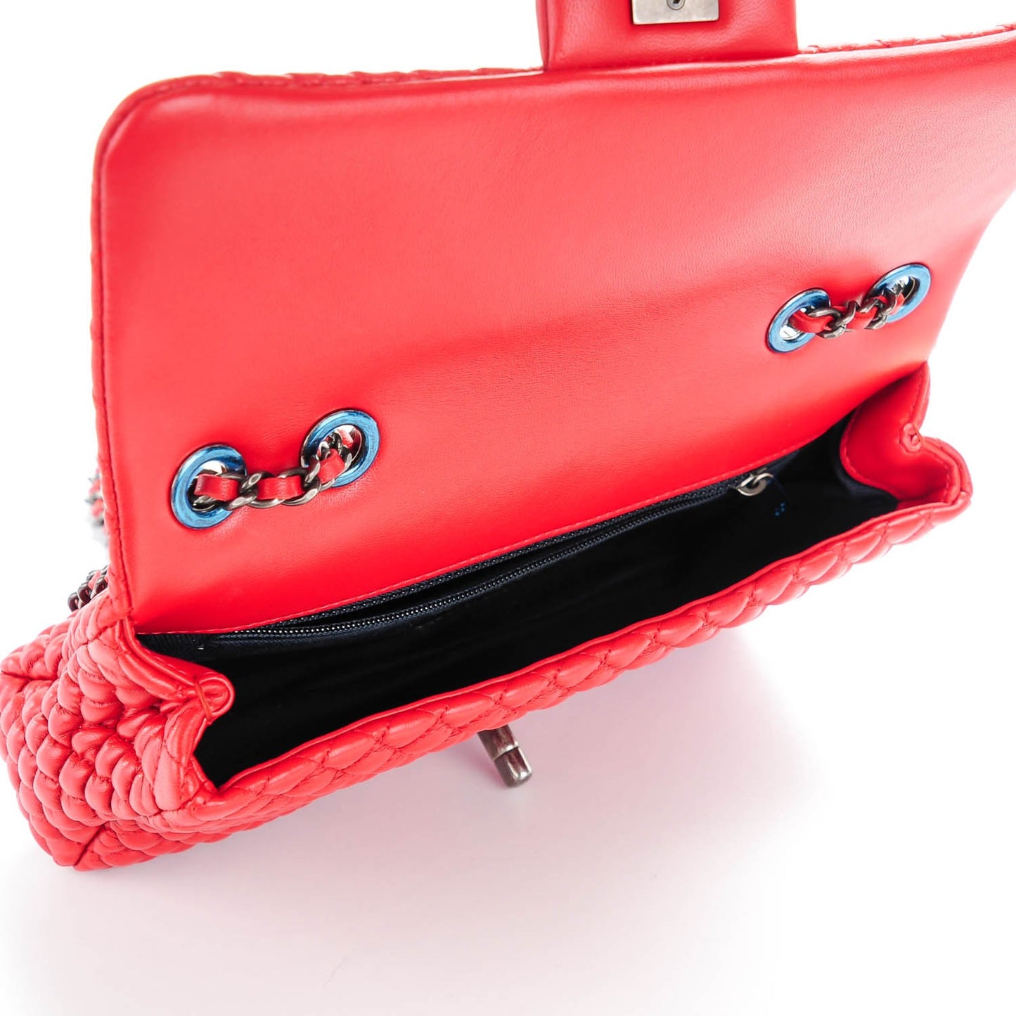 Lambskin Quilted Small Flap Red
