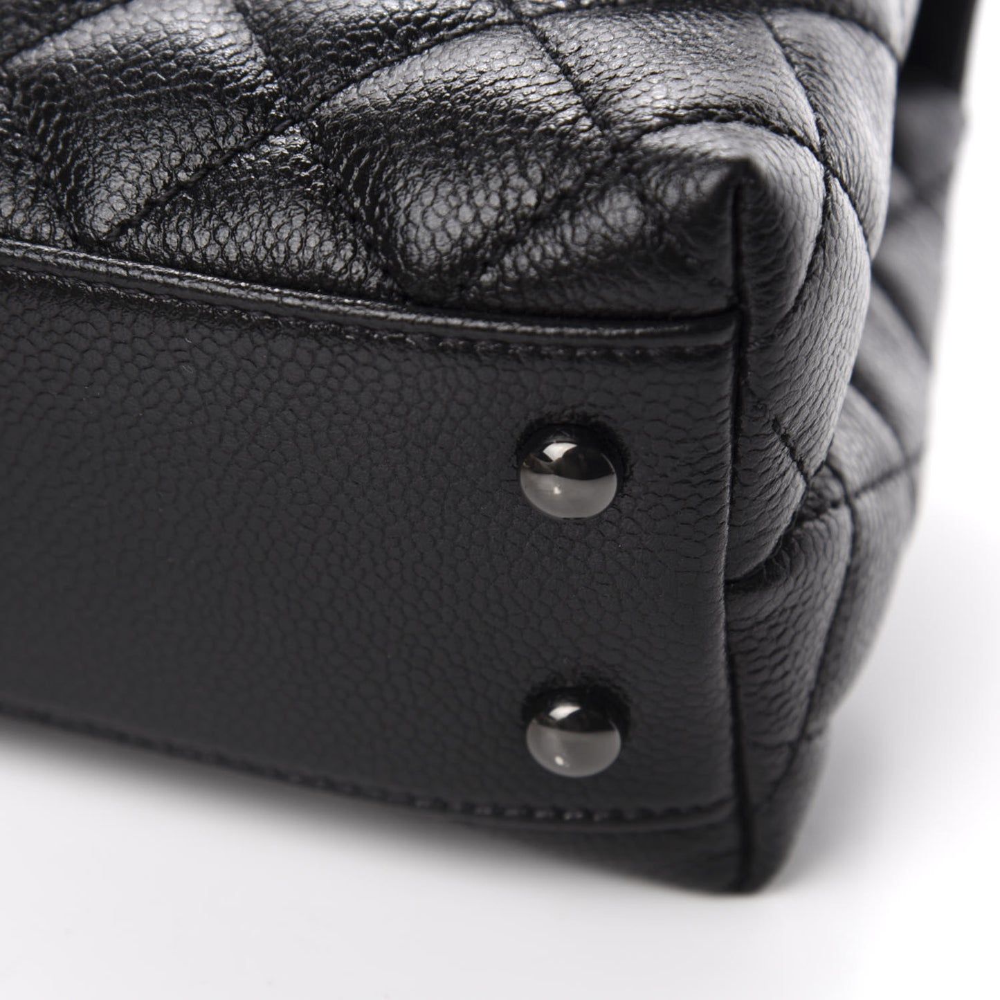 Iridescent Caviar Quilted Mini Coco Handle Flap So Black