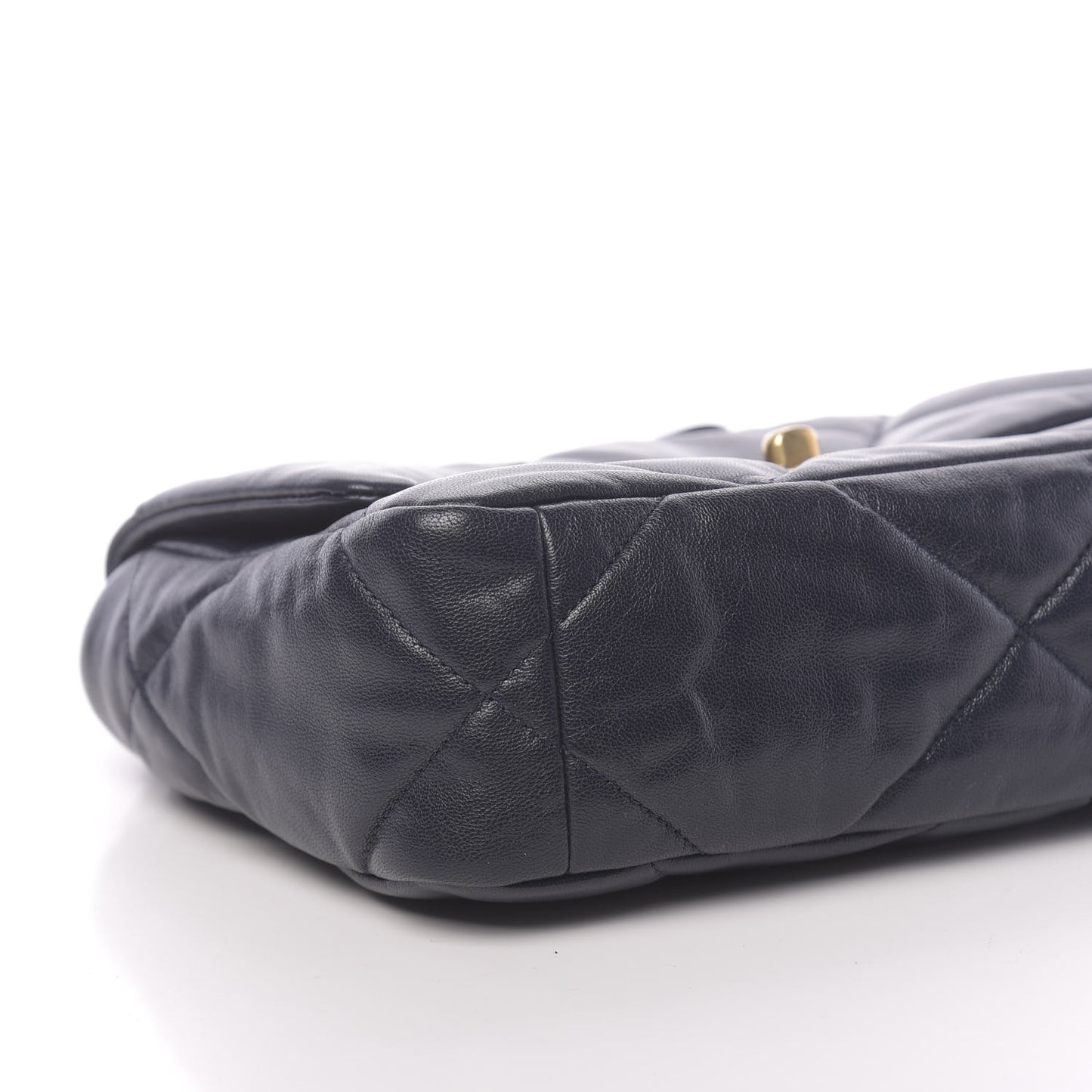 Lambskin Quilted Medium 19 Flap Navy Blue