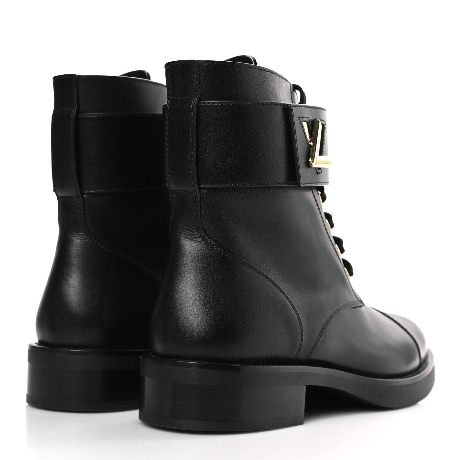 Louis Vuitton Calfskin Wonderland Flat Ranger Boots 39 Black 4 of 9