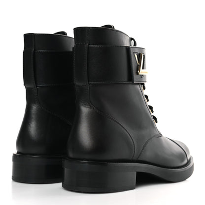 Louis Vuitton Calfskin Wonderland Flat Ranger Boots 39 Black 4 of 9