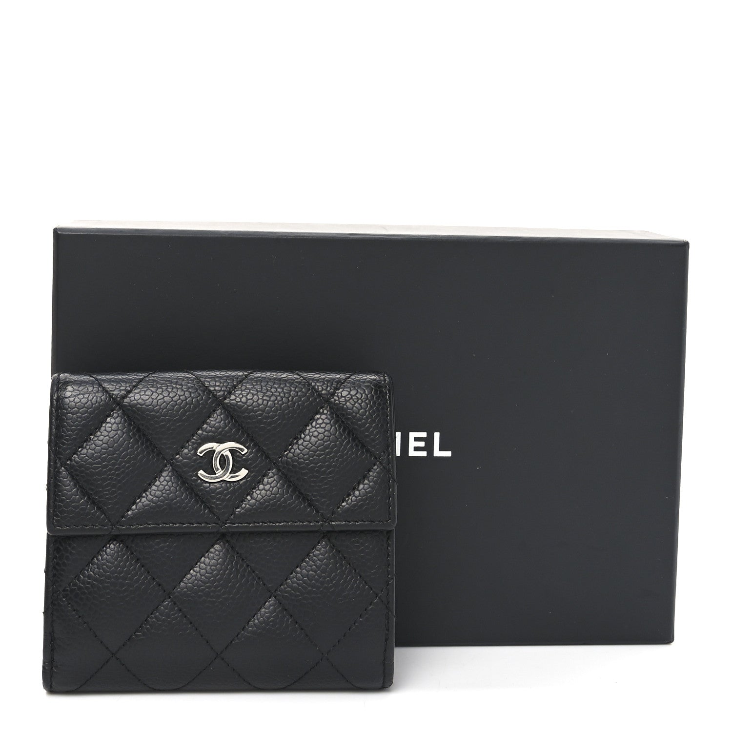 Chanel Caviar Quilted Compact French Flap Wallet Black 9 of 9