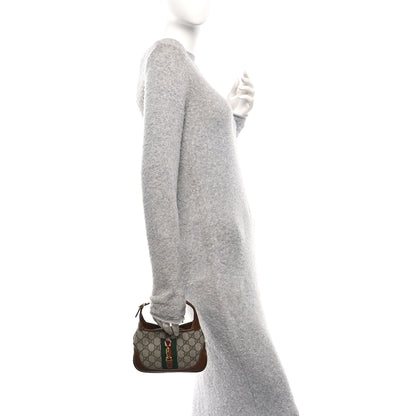 Gucci GG Supreme Monogram Azalea Calfskin Web Mini Jackie 1961 Hobo Beige Ebony Brown Sugar 2 of 10