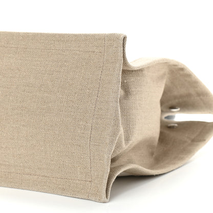 Saint Laurent Linen Calfskin Small Rive Gauche Tote Greggio Natural 10 of 11