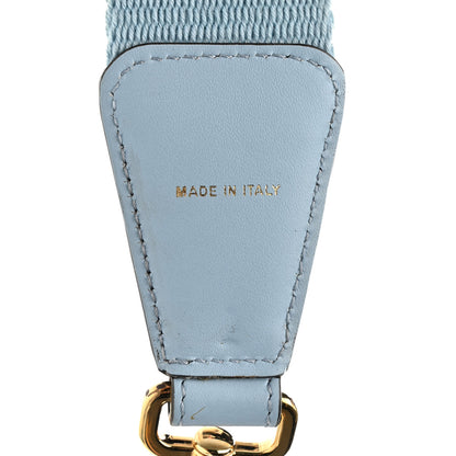 Fendi Jacquard Ribbon Vitello King FF Bi-Color Intreccio Adjustable Strap You Azzurro Baby Latte 4 of 4