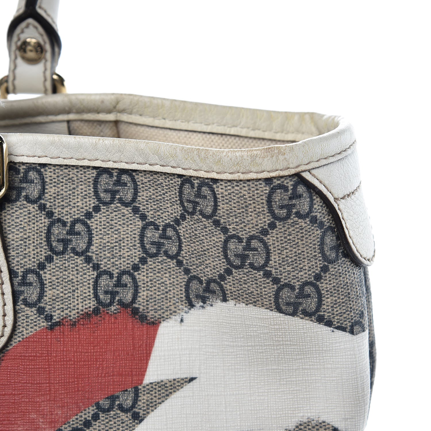 Gucci GG Plus Monogram Medium Canada Flag Unicef Tote Red 21 of 23