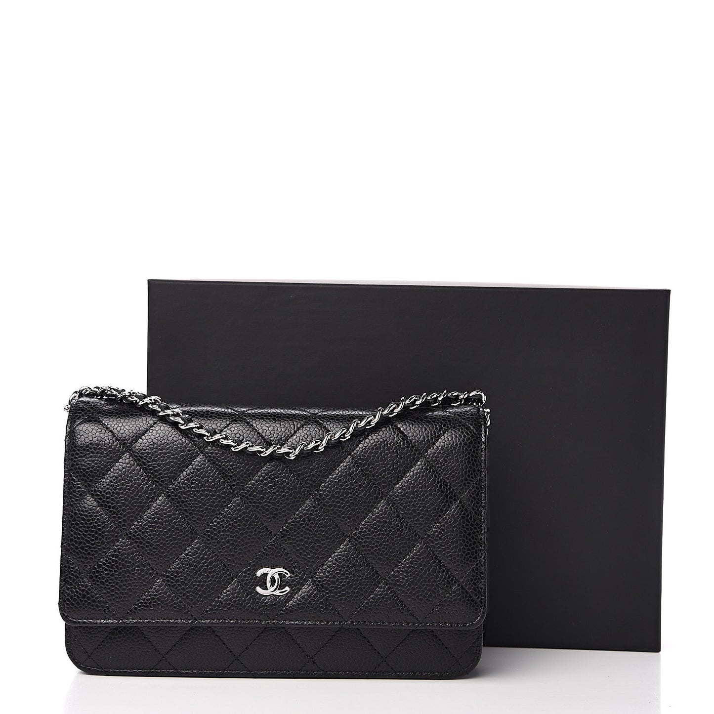 Caviar Quilted Wallet On Chain WOC Black