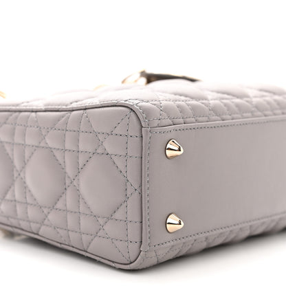 Christian Dior Lambskin Cannage Small My ABCDior Lady Dior Grey 9 of 10