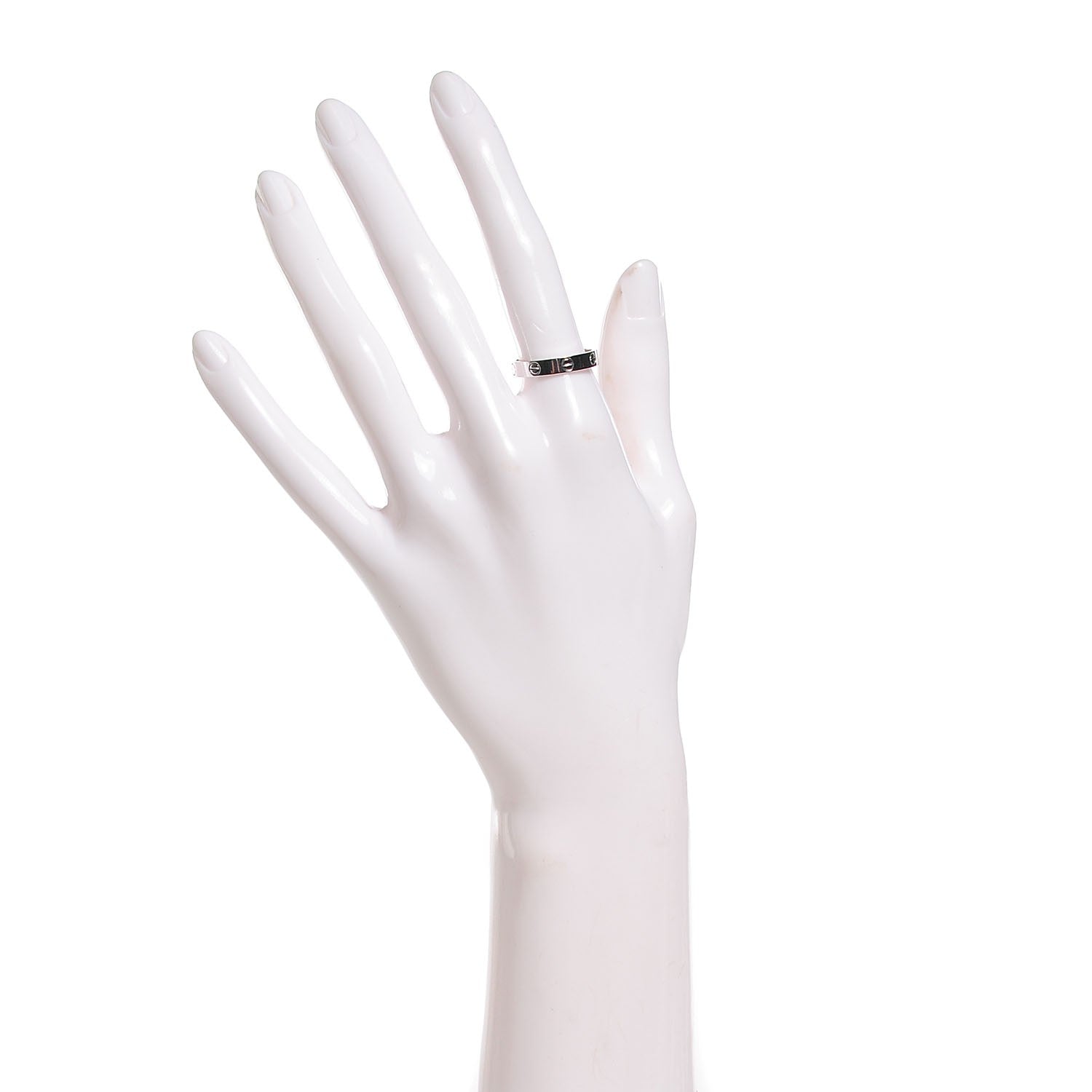 Cartier 18K White Gold 4mm LOVE Ring 55 7.25 2 of 4
