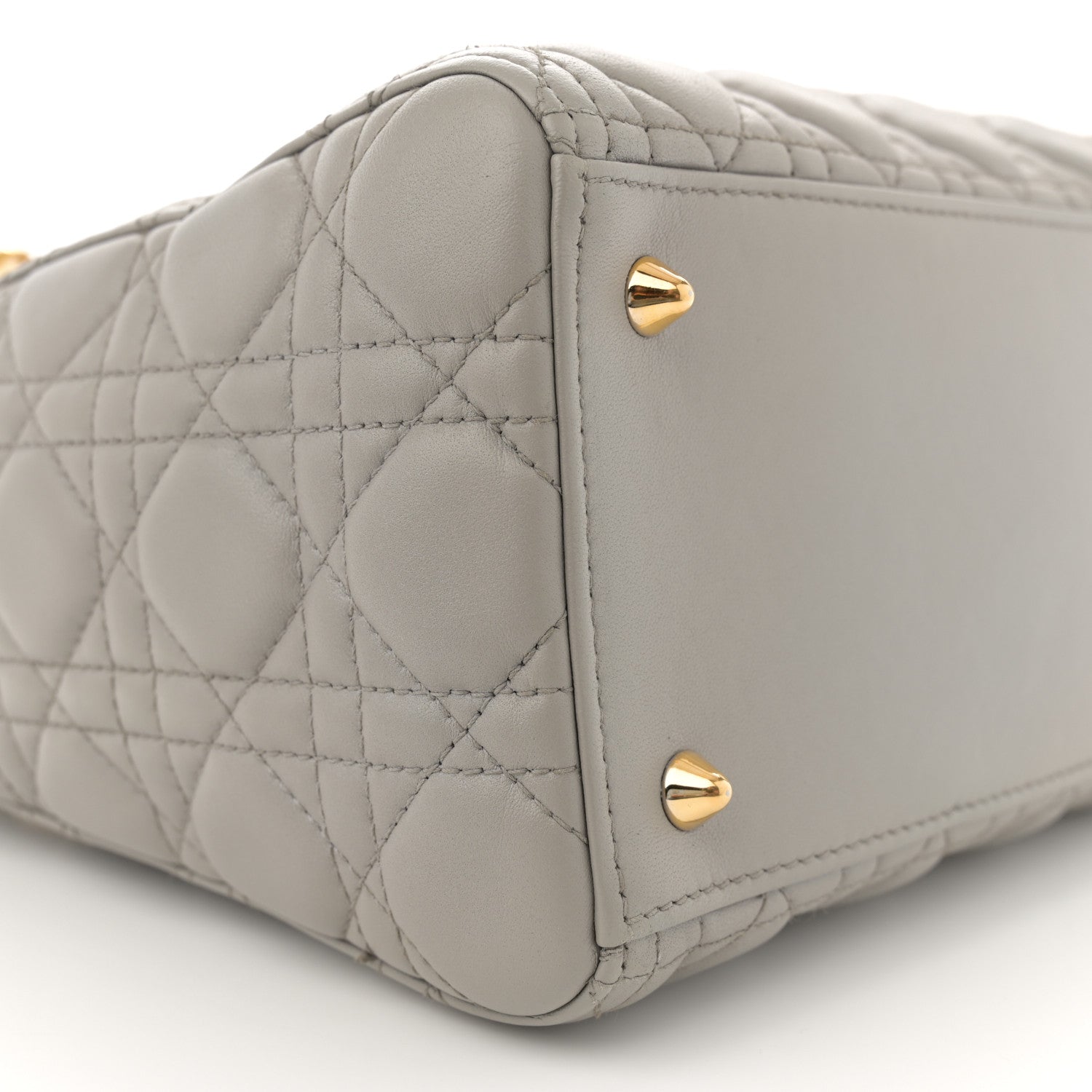 Christian Dior Lambskin Cannage Medium Lady Dior Grey 9 of 16