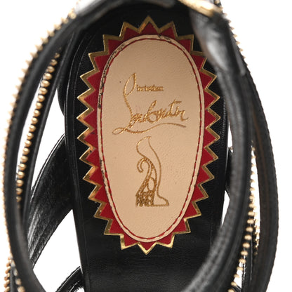 Christian Louboutin Kid Unzip Booty 100 Sandals 39 Black Gold 7 of 8