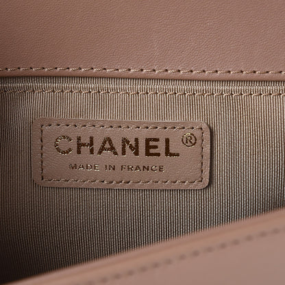 Chanel Lambskin Quilted Medium Boy Flap Dark Beige 6 of 10